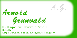 arnold grunvald business card