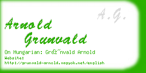 arnold grunvald business card